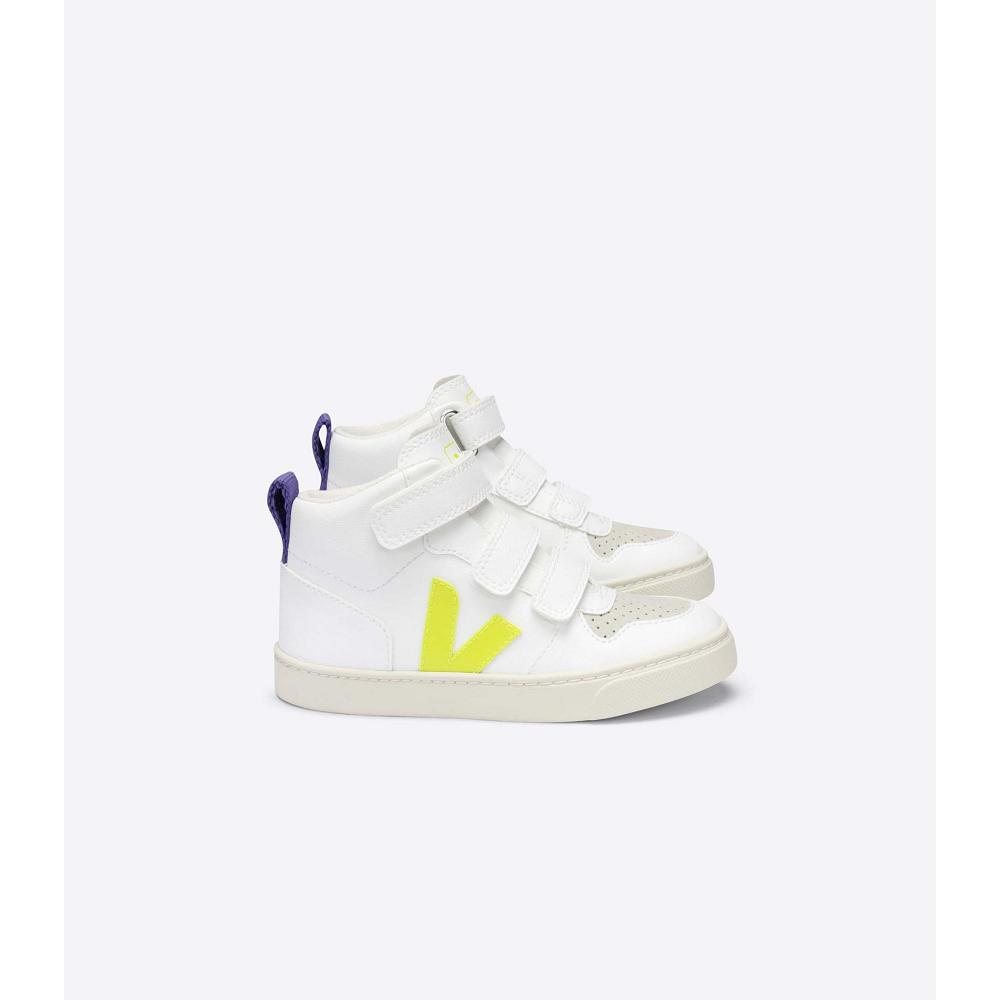 White/Purple Kids\' Veja V-10 MID CWL Shoes | AU 797CTV